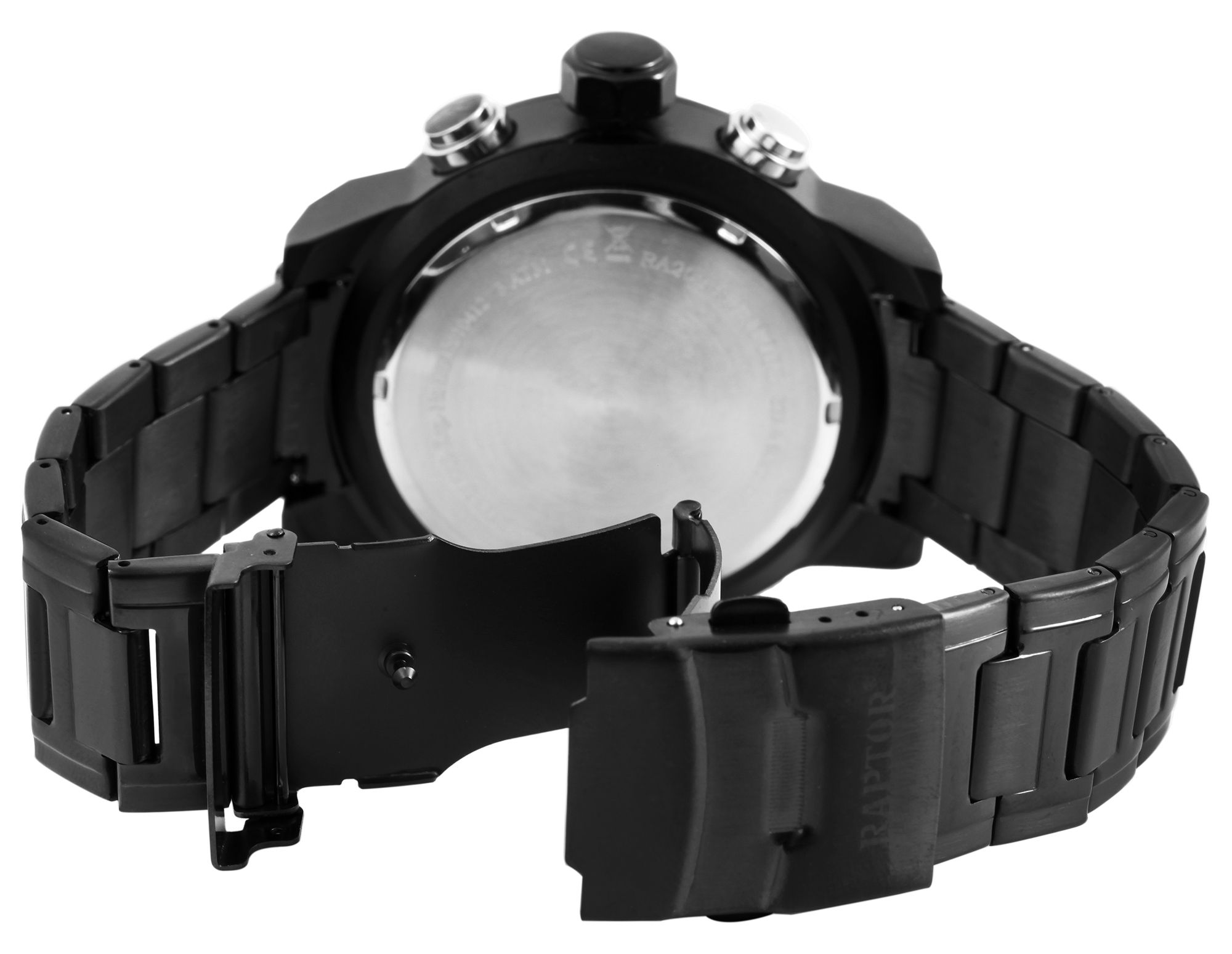 Raptor Analog/Digitaluhr "Centro" mit Edelstahlband