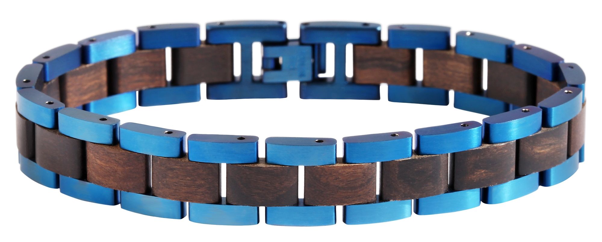 Raptor Armband aus Edelstahl und Sandelholz, kürzbar