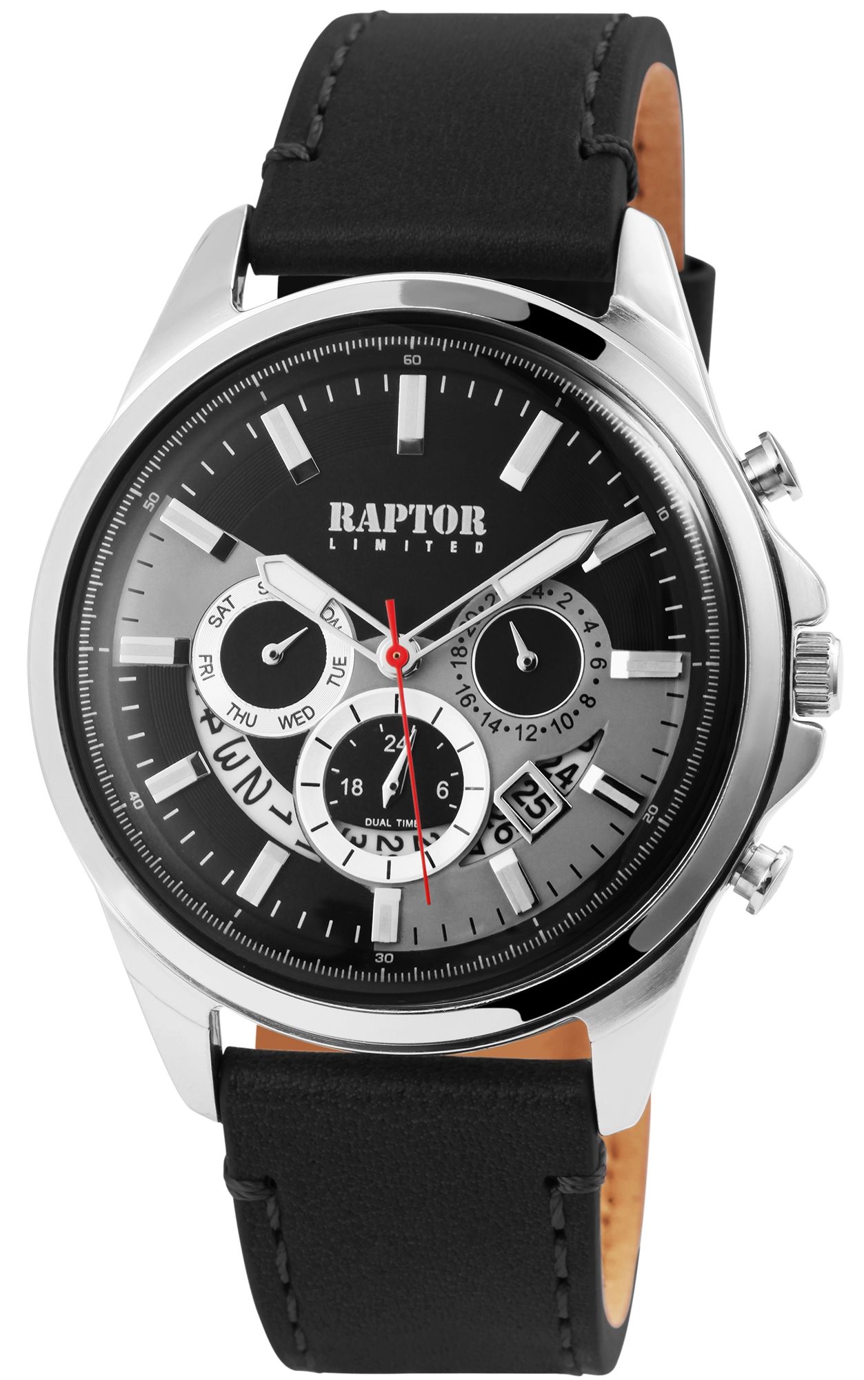 RAPTOR LIMITED Herrenuhr "Beam" mit Multifunktionsuhrwerk und  Echt Lederband