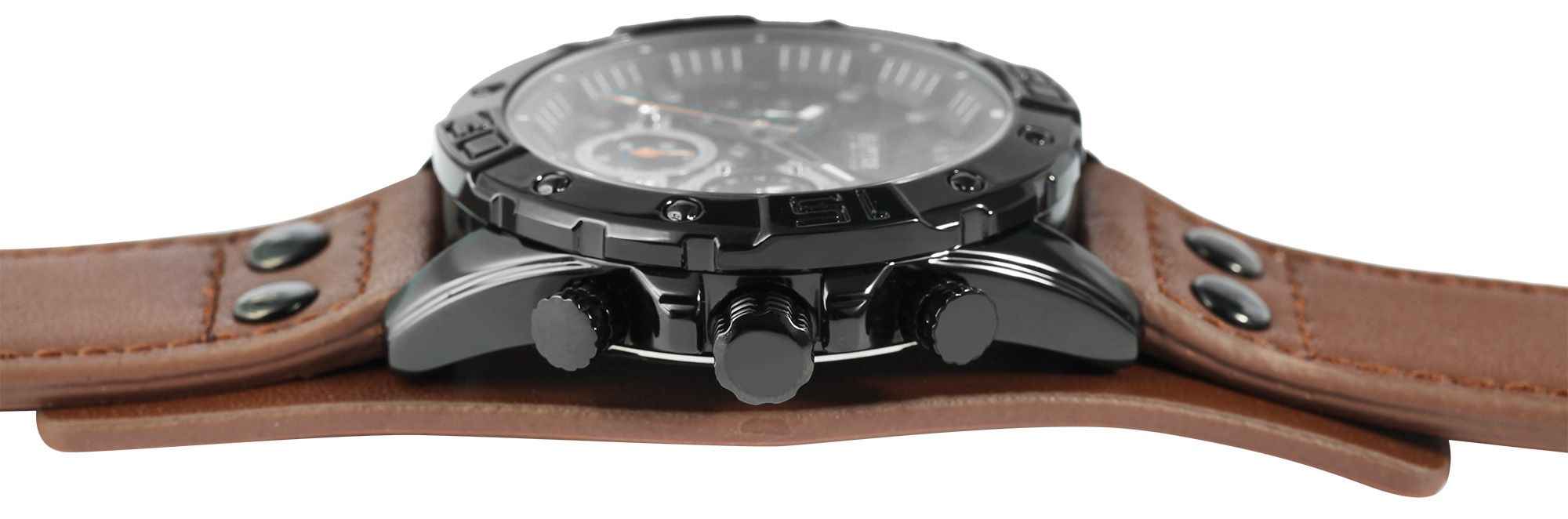 Raptor Limited Chronograph mit Echtlederband, braun