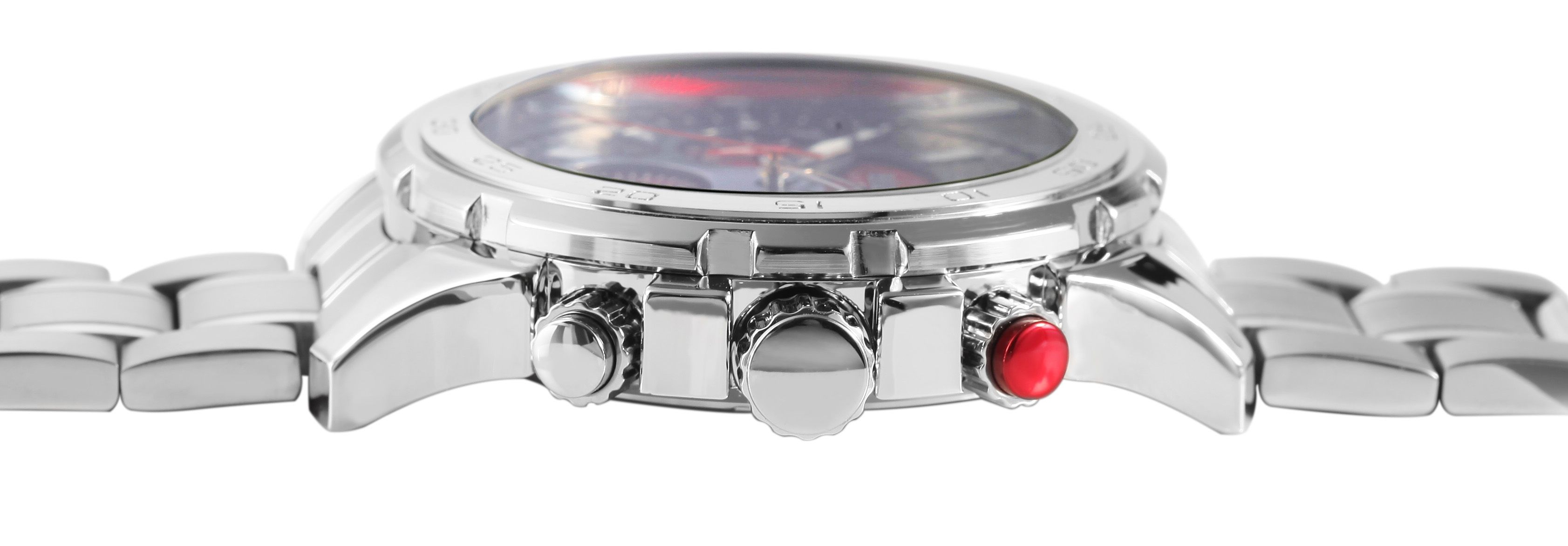 Raptor Limited Herrenuhr "Amir" mit Edelstahlarmband und Multifunktionsanzeige, silberfarben/schwarz
