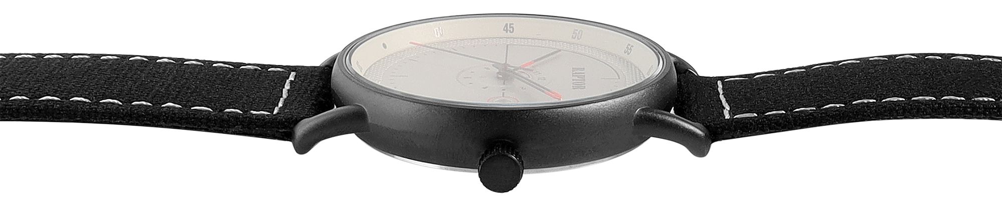 Raptor Herrenuhr "Zoltar" mit Textilarmband, Datumsanzeige, 5 ATM, schwarz/ZB grau