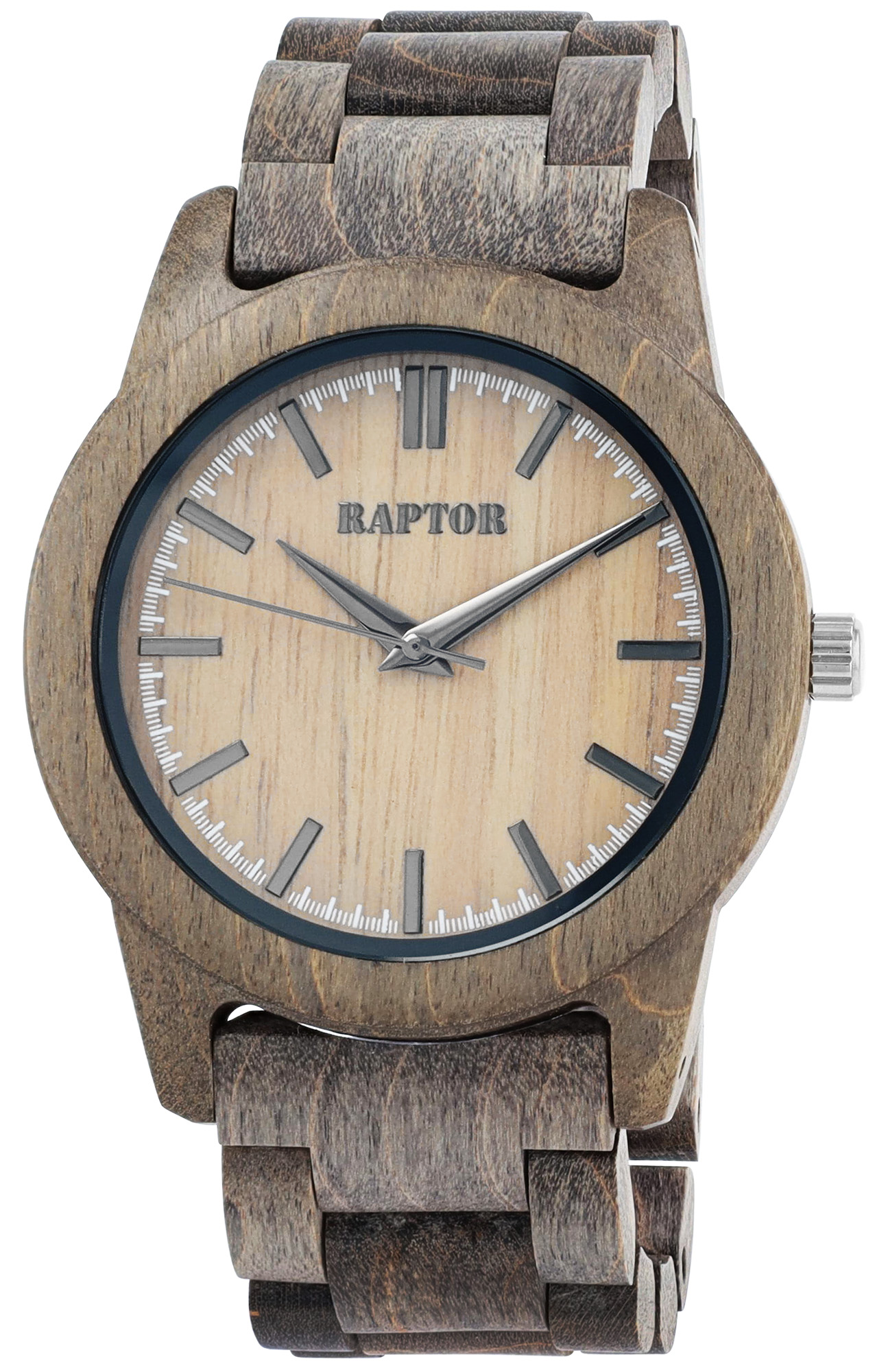Raptor Herrenarmbanduhr "Elementary" aus hellgrauem Ahornholz