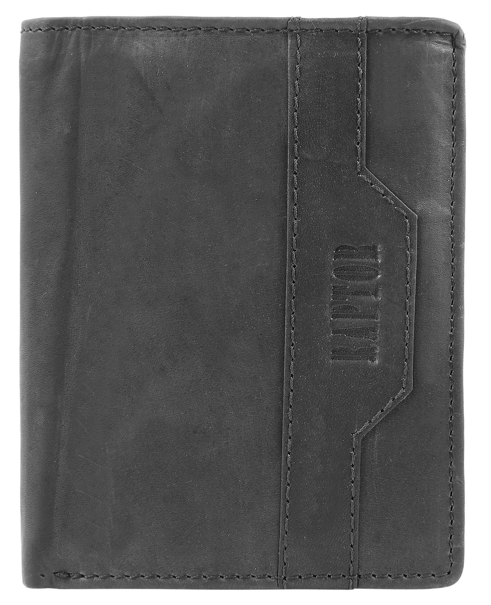 Herren Geldbörse aus Echtleder in grau. Format 10 x 12 cm.