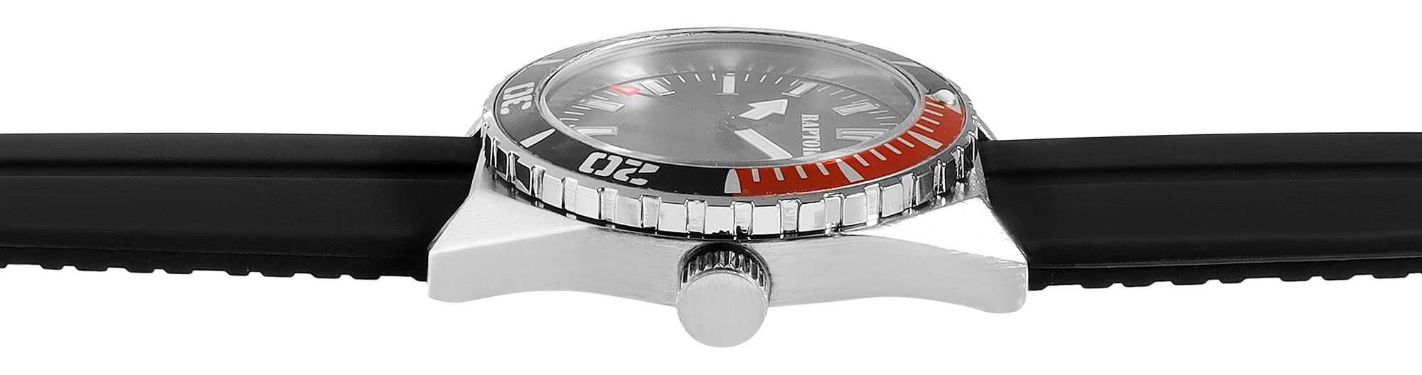 Raptor Herrenuhr "Jett" mit Silikonarmband, drehbare Lünette, Datumsanzeige, 5 ATM, schwarz