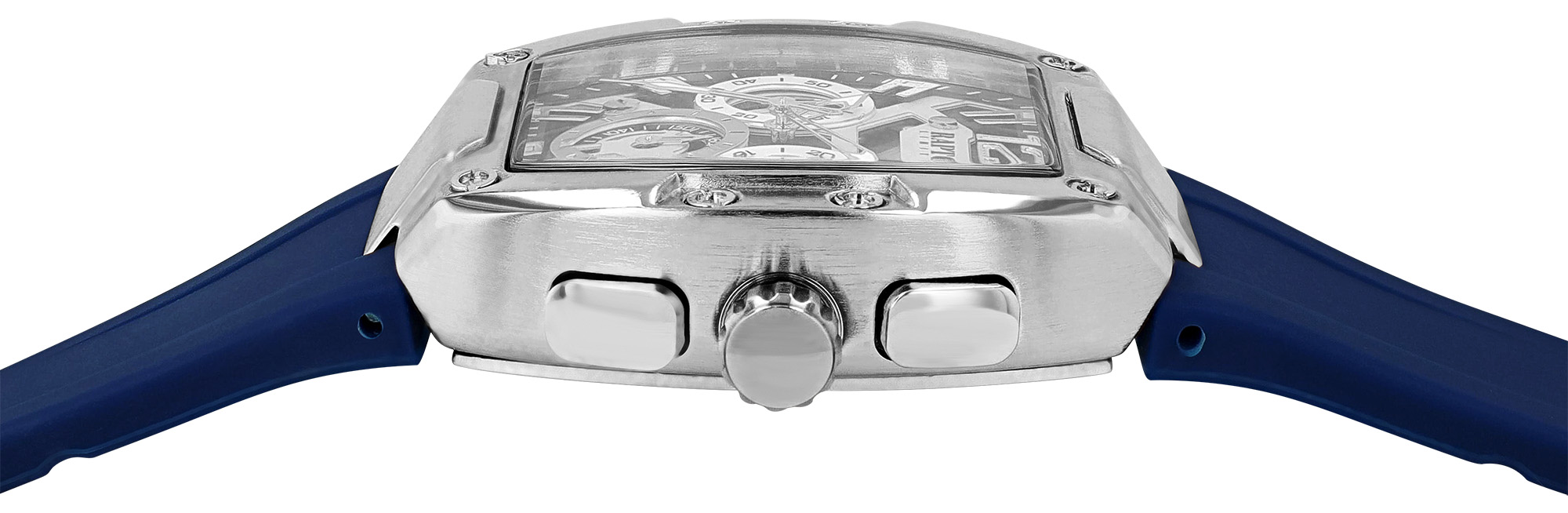 Raptor Limited Herrenuhr "Aldriel", Silikonarmband, Chronograph, blau/ silberfarben