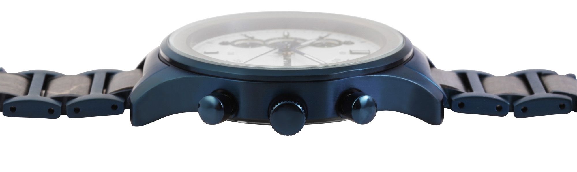 Raptor Herrenuhr "Hoock" aus Edelstahl mit Ahornholz,  24 Std. Anzeige und Stoppfunktion