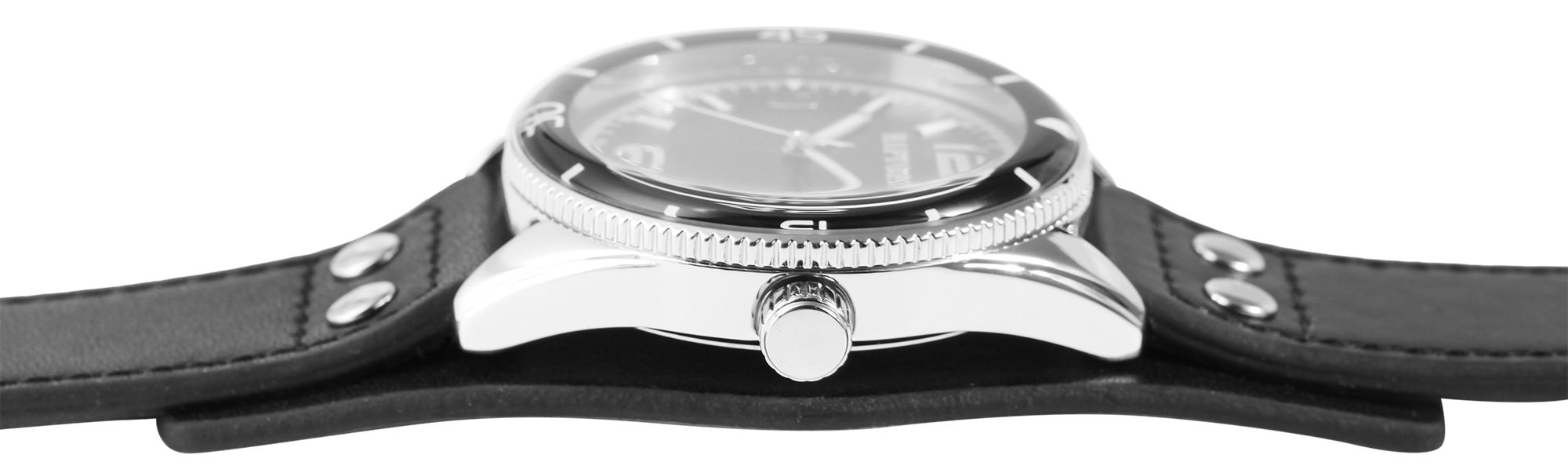 Raptor Herrenuhr "Gabin" Echtlederarmband, schwarz
