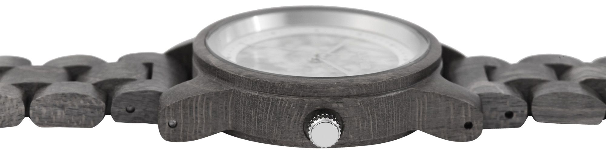 Raptor Damenarmbanduhr "Rock Nature" aus Ahornholz in grau, Zifferblatt aus Marmor