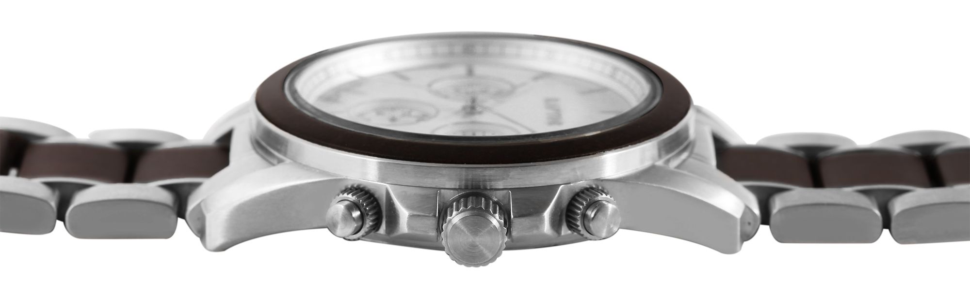 Raptor Herrenchronograph "Chiko" aus Edelstahl und schwarzem Sandelholz
