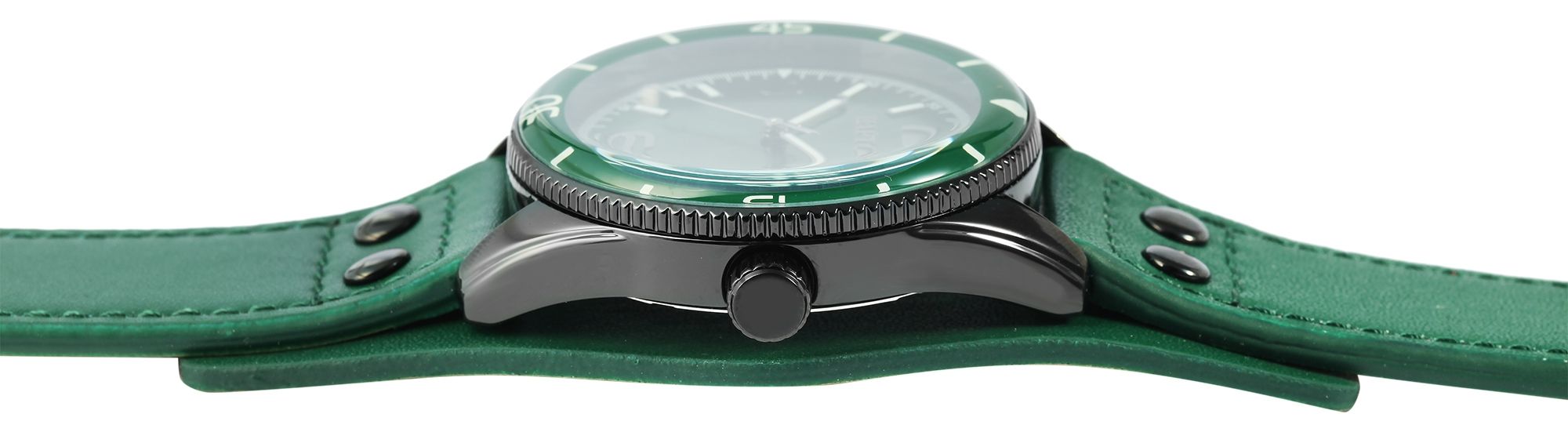 Raptor Herrenuhr "Gabin" Echtlederarmband, grün