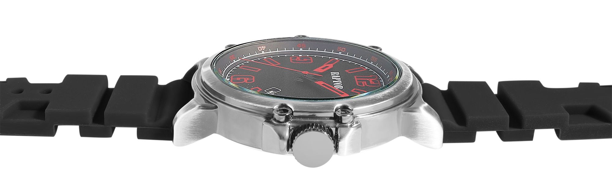 Raptor Herrenuhr "Xander" mit Silikonarmband, Datumsanzeige, 5 ATM, schwarz