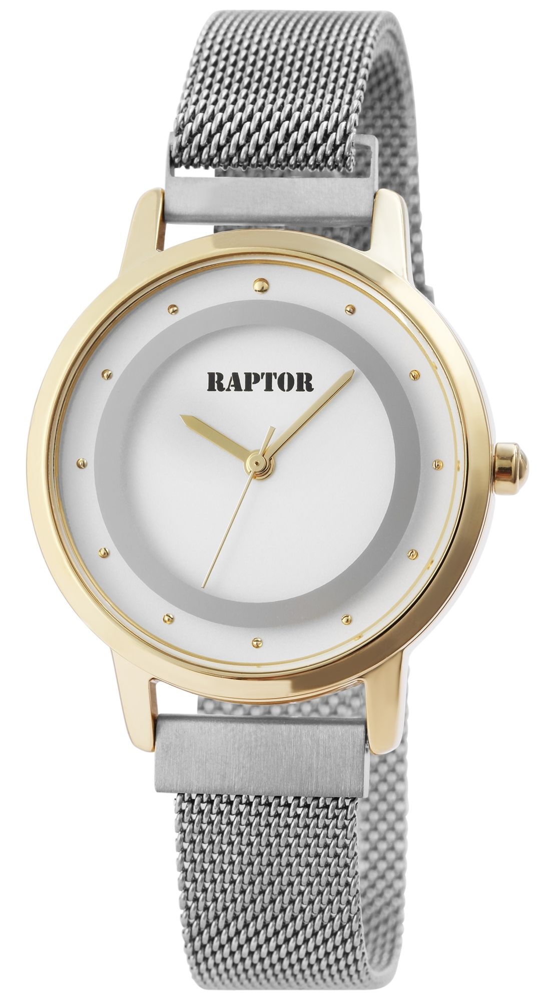 Raptor Damenuhr "Brietta" mit Milanaisearmband, Edelstahl, bicolor