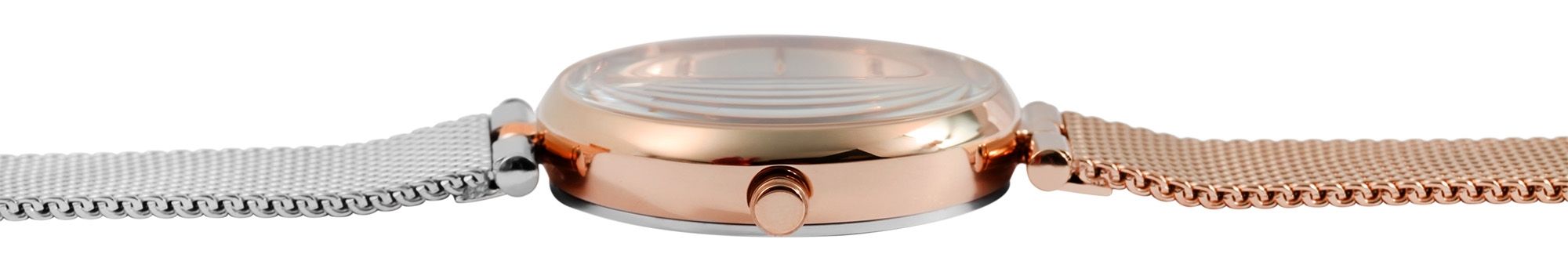 Raptor Damenarmbanduhr "Tinna" Milanesearmband, silber,-roségoldfarben