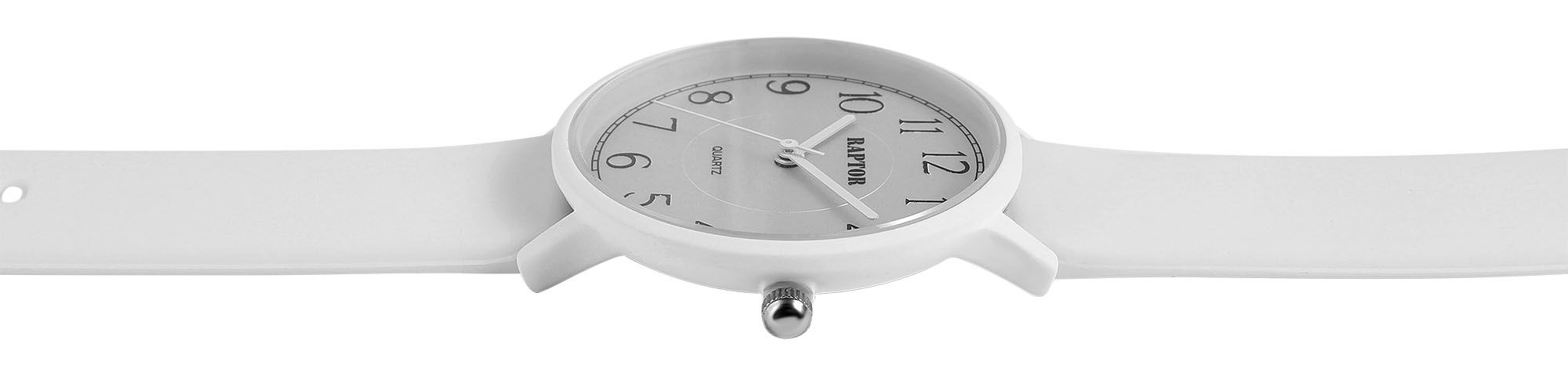 Raptor Damenuhr "Flavia" mit Silikonband, Ø 34 mm, weiß