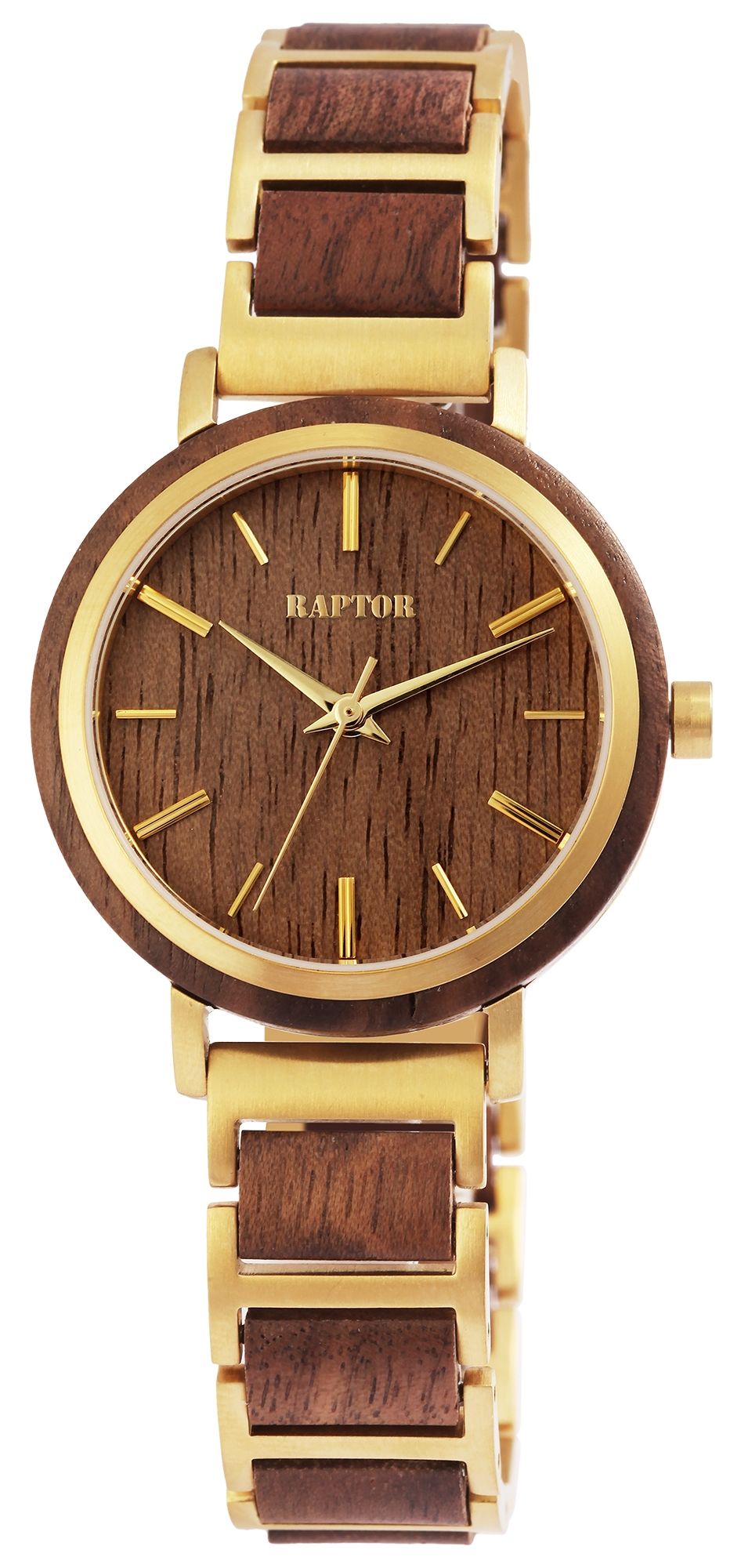 Raptor Damenuhr "Beauty" aus Walnussholz und Edelstahl