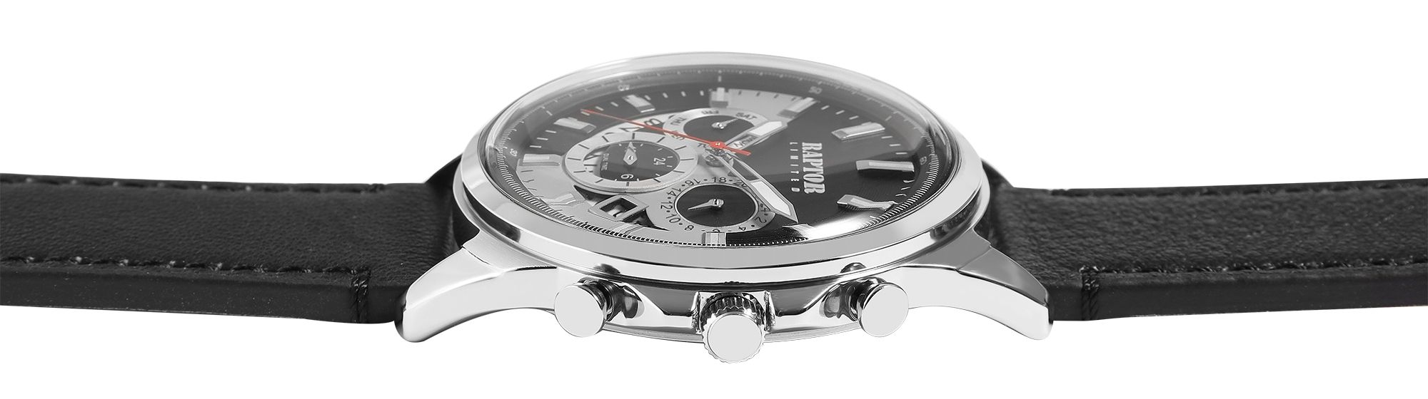 RAPTOR LIMITED Herrenuhr "Beam" mit Multifunktionsuhrwerk und  Echt Lederband