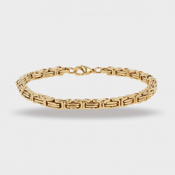 Raptor king chain bracelet made of stainless steel, gold-colored, ion-plated, thickness: 4 mm