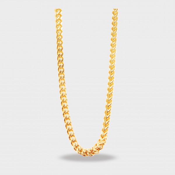 Raptor square franc chain made of stainless steel, gold-colored, thickness 5mm