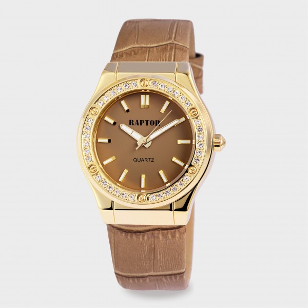 Raptor ladies&#039; watch &quot;Patrice&quot; top side genuine leather/bottom side imitation leather