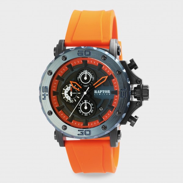 Raptor Limited men&#039;s chronograph &quot;Raman&quot; with silicone strap